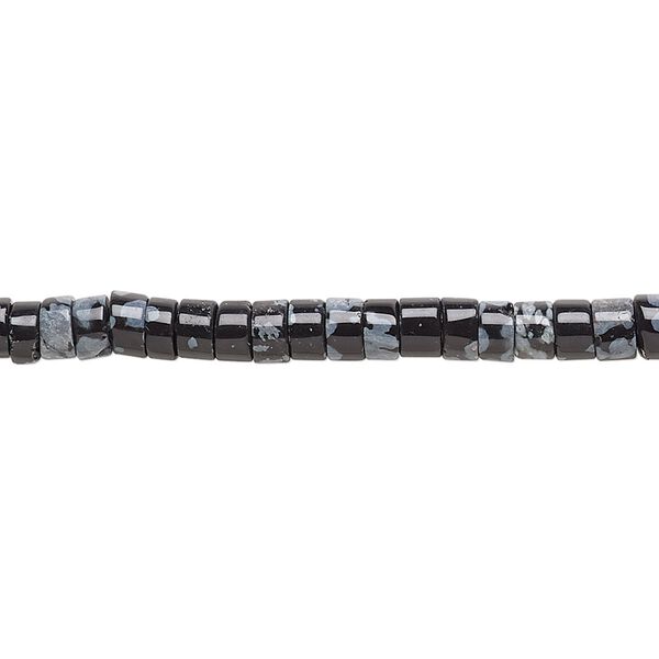 Snowflake obsidian 1pkg1, heishi bead natural 15.5-16 inch 4x2mm image number 0