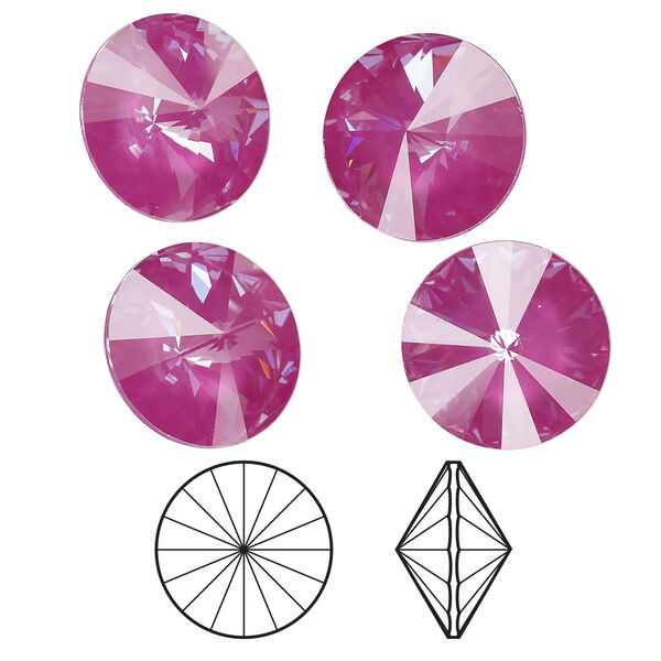 Chaton 4pk crystal orchid ignite LacquerPRO, Crystal Passions® 14mm rivoli 1122 image number 0