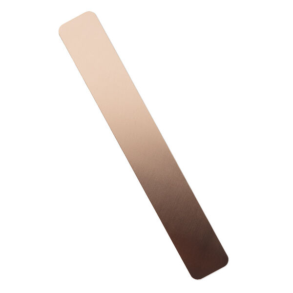 Sheet, copper, half-hard, 7x1-inch rectangle with rounded corners, 22 gauge. Sold individually. image number 0