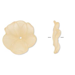 Component, acrylic, frosted orange, 31x6mm flower. Sold per pkg of 6.