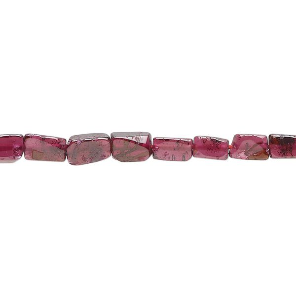 Garnet 1pkg1, hand-cut rectangle bead 14 inch 6x5mm-10x6mm image number 0
