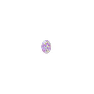 Cabochon, "opal" (silica and epoxy) (man-made), lavender, 7x5mm calibrated oval. Sold per pkg of 2.