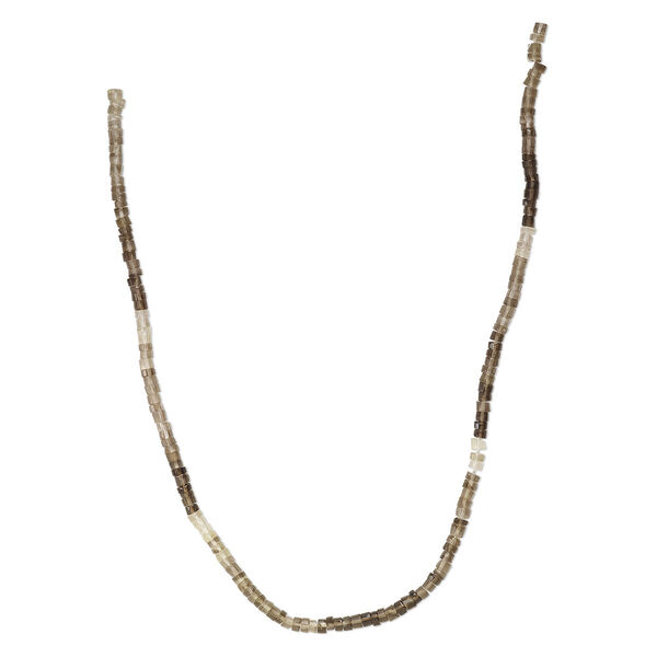 Bead, smoky quartz (heated / irradiated), shaded light-dark, 4x1mm-4x3mm hand-cut heishi, B grade, Mohs hardness 7. Sold per 14-inch strand, approximately 150 beads. image number 0