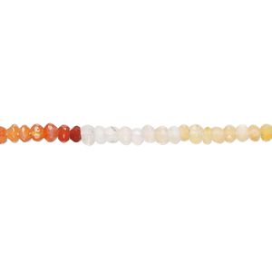Fire opal 1pkg1, hand-cut faceted rondelle bead natural 13 inch 3x1mm-3x2mm