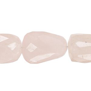 Rose quartz 1pkg1, hand-faceted nugget bead natural 7 inch large