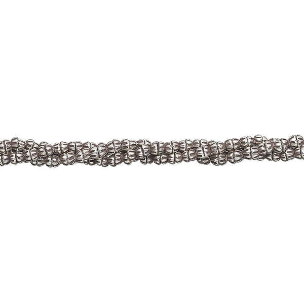 Bead, Hill Tribes, antiqued fine silver, 1x1mm cone. Sold per 16-inch strand. image number 0