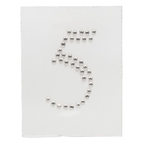 Iron-on transfer 1pk crystal clear, Preciosa Czech crystal 33.5x21mm "5" image number 0