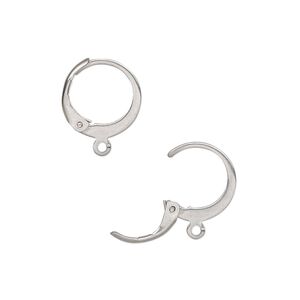 Ear wire leverback 1pkg20, 14.5mm round / open loop, 20 gauge stainless steel 10 pair