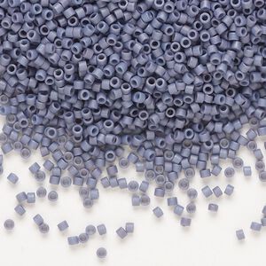 Seed bead, Delica®, glass, pkg/50g, #11 round, opaque matte glazed thistle (DB-2292).