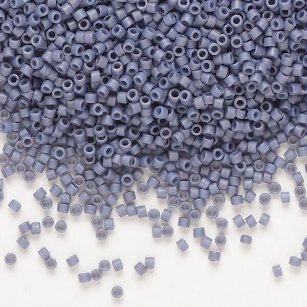 Seed bead, Delica®, glass, pkg/50g, #11 round, opaque matte glazed thistle (DB-2292). image number 0