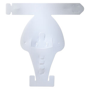 Display, foldable, necklace and earring, acrylic, flocked white, 6-1/4 x 6 x 2-1/4 inches assembled. Sold per pkg of 2.