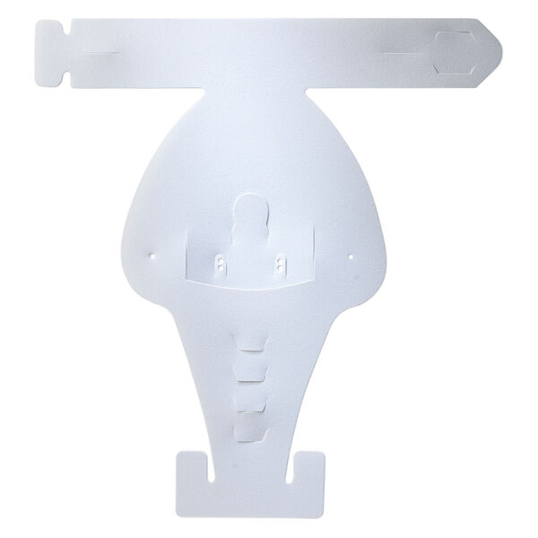 Display, foldable, necklace and earring, acrylic, flocked white, 6-1/4 x 6 x 2-1/4 inches assembled. Sold per pkg of 2. image number 0