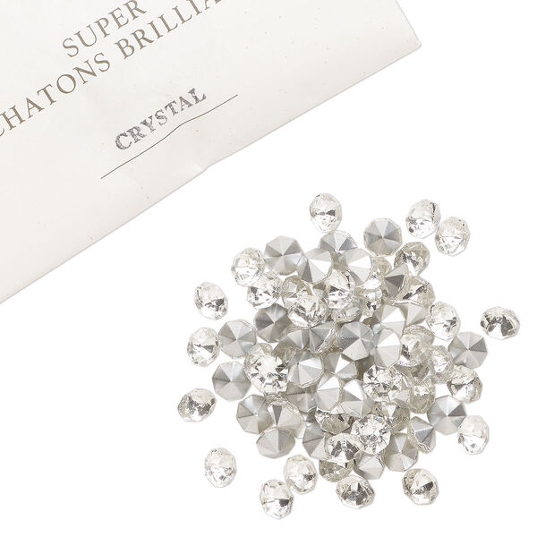 Chaton 144pk crystal foil back, vintage Preciosa Czech crystal rhinestone 8.16-8.41mm round SS39 image number 0