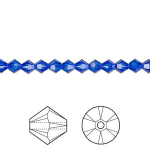 Bead 1440pk majestic blue, Swarovski® 4mm XILION bicone 5328