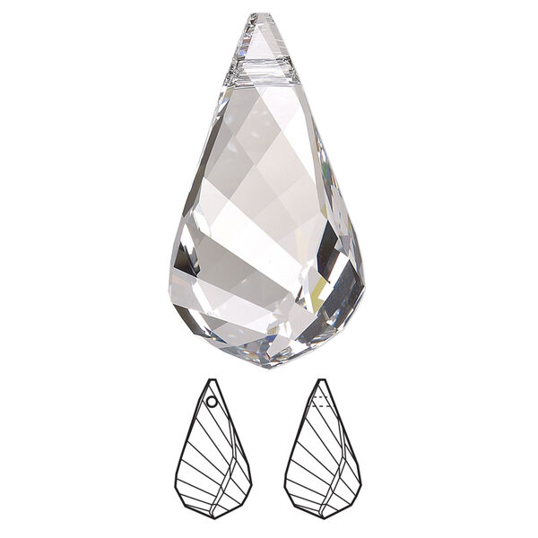 Focal 1pk crystal, Crystal Passions® 30x16mm pendant helix 6020 image number 0