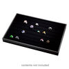 Display tray, ring, leatherette and velveteen, black, 13-3/4 x 1-1/4 x 9-1/2 inches with insert. Sold individually. image number 1