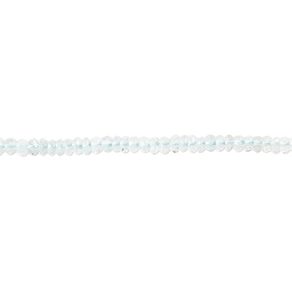 Bead, aquamarine (heated), 2x1mm-3x2mm hand-cut faceted rondelle, B- grade, Mohs hardness 7-1/2 to 8. Sold per 15-1/2" to 16" strand. image number 0