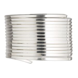 Wire, sterling silver, full-hard, square, 14 gauge. Sold per pkg of 5 feet.