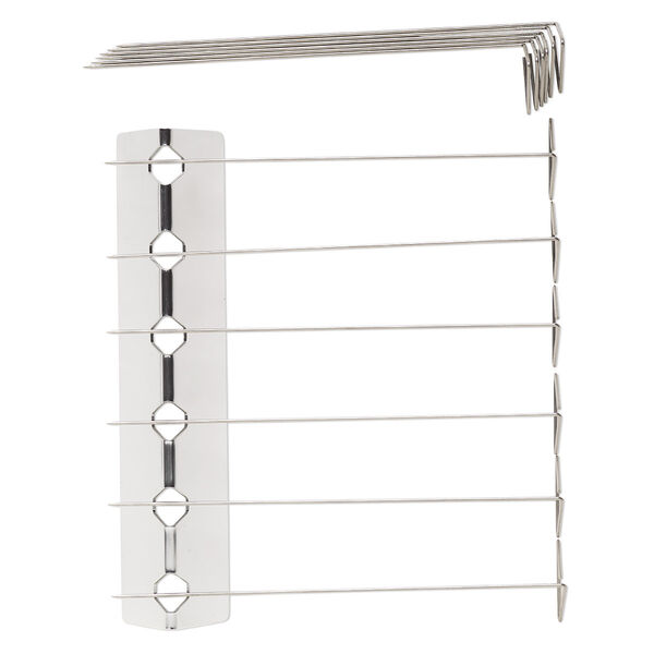 Bead rack, Sculpey®, bead rack, aluminum and steel, 1 x 6-1/2 x 1-1/4 inches with 5-3/4 inch skewers. Sold individually. image number 0