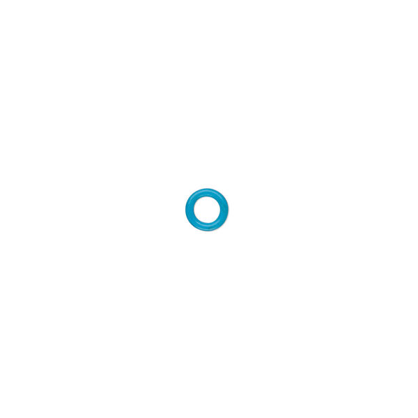 Component, Oh! Ring™, silicone, light blue, 5mm round with 2.5mm hole. Sold per pkg of 500. image number 0