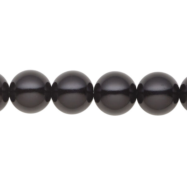 Pearl 1pk black, Celestial Crystal&reg; 10mm round 15.5-16 inch image number 0