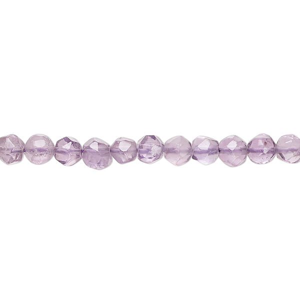 Amethyst 1pkg1, hand-cut faceted round bead natural 15 inch 4-5mm image number 0