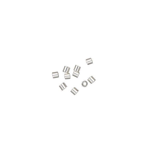 Crimp, sterling silver, 1.6mm tube. Sold per pkg of 10. image number 0