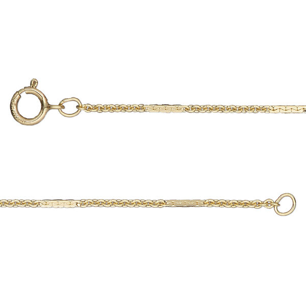 Chain, 14Kt gold-filled, 1.4mm dapped bar and link, 16 inches with springring clasp. Sold individually. image number 0