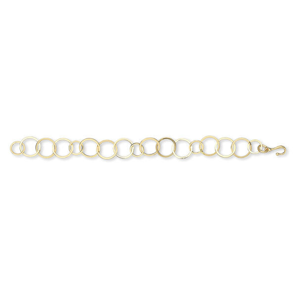 Chain, gold-plated brass, 10mm and 14mm round, 7 inches with hook-and-eye clasp. Sold individually. image number 0