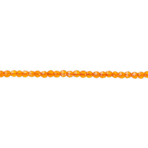 Glass 1pkg1, faceted round bead 14 inch transparent orange 2mm
