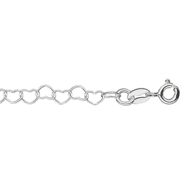Chain, sterling silver, 4mm heart cable, 16 inches with springring clasp. Sold individually. image number 0