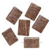 Brown zebra stone 1pkg6, puffed rectangle bead natural, 40x28mm-41x31mm image number 1