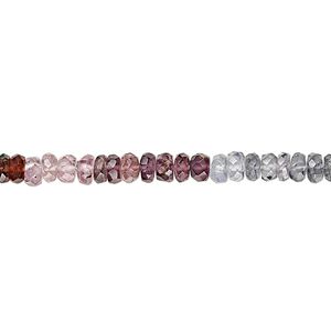 Multi-spinel 1pkg1, hand-cut faceted rondelle bead natural 15.5-16 inch 3x1mm-4x2mm