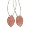 Strawberry quartz 1pkg2, hand-cut top-drilled puffed marquise bead natural 18x11mm image number 0