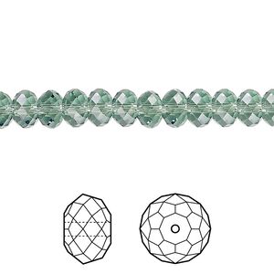 Bead 12pk erinite, Crystal Passions® 6x4mm rondelle 5040
