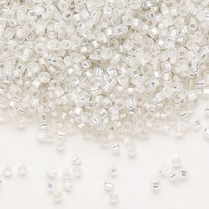 Seed bead, Dyna-Mites™, glass, pkg/1/2kg, #11 round, translucent silver-lined matte clear, (64MA:SR 11/0 SR).