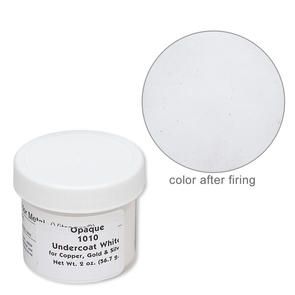 Enamel, Vitrearc©, pkg/2-ounce jar, opaque white undercoat (1010). image number 0