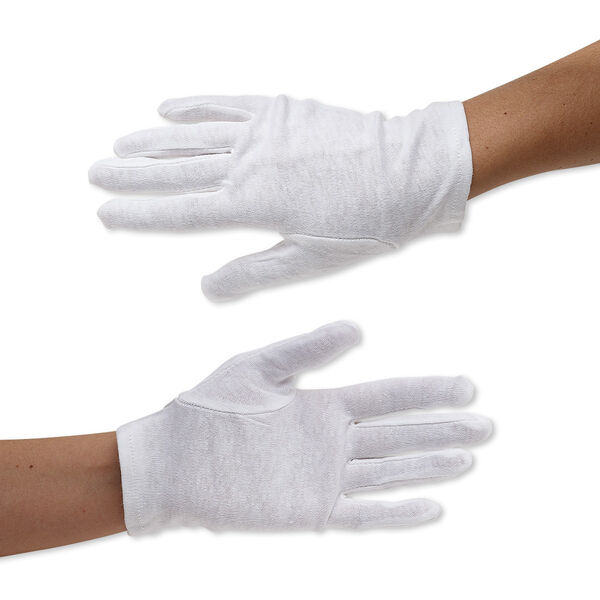 Gloves, cotton and spandex, white, small. Sold per pkg of 12 pairs. image number 0
