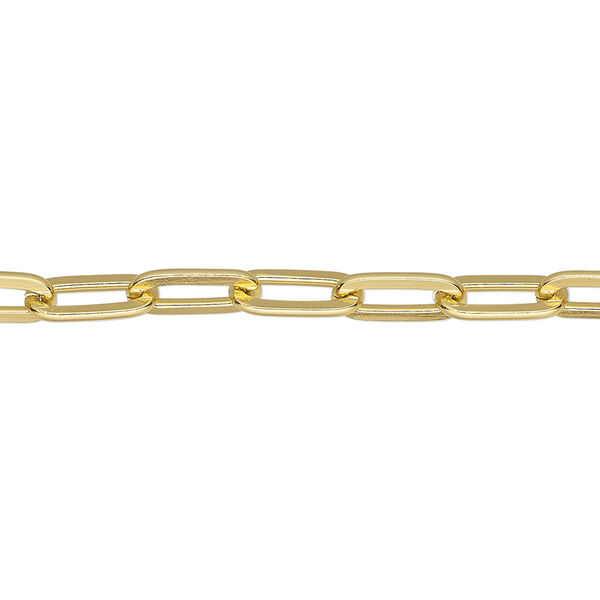 Chain, anodized aluminum, gold, 4.5mm paperclip. Sold per pkg of 5 feet. image number 0
