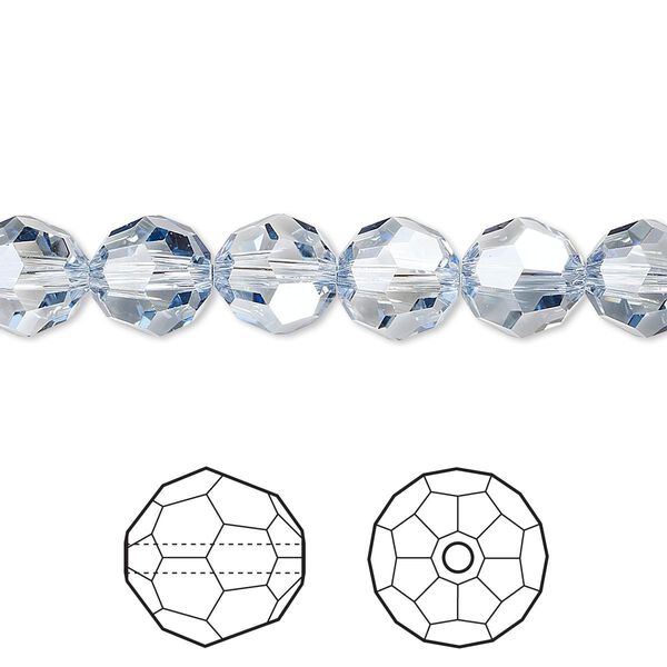Bead 12pk crystal blue shade, Crystal Passions® 8mm round 5000 image number 0
