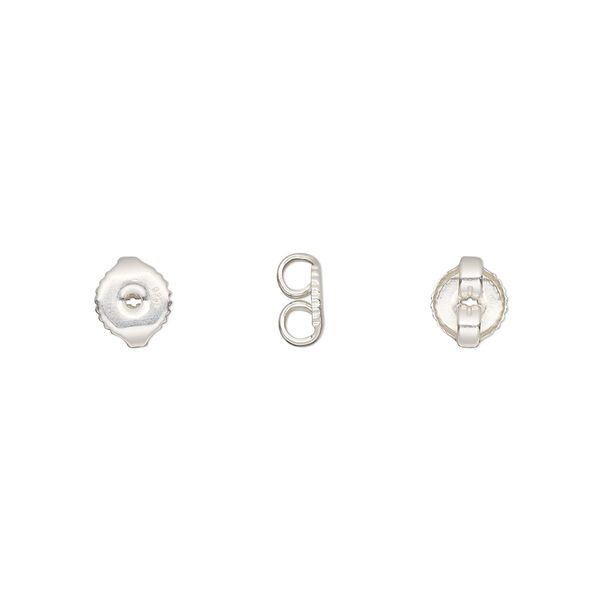 Earnut, sterling silver, 6.5 x 5.5mm. Sold per pair. image number 0