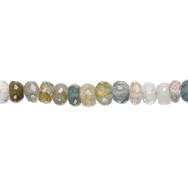 Multi-beryl 1pkg1, hand-cut faceted rondelle bead 9 inch 4x2mm-5x4mm image number 0