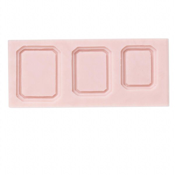 Mold, silicone, 32x24mm / 29x22mm / 25x20mm graduated rectangles, 3-1/2x1-1/2 inches overall. Sold individually. image number 0