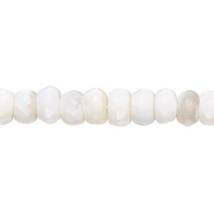 White opal 1pkg1, hand-cut faceted rondelle bead natural 14 inch 6x4mm-8x5mm