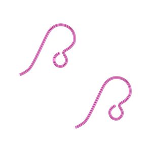 Ear wire fishhook 1pkg10 niobium, 13mm / open loop, 20 gauge anodized / fuchsia 5 pair