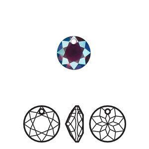 Drop 2pk amethyst shimmer, Crystal Passions® 10mm pendant classic cut 6430