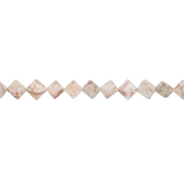 Redline marble 1pkg1, flat diamond bead natural, 15 inch 26-28mm image number 1