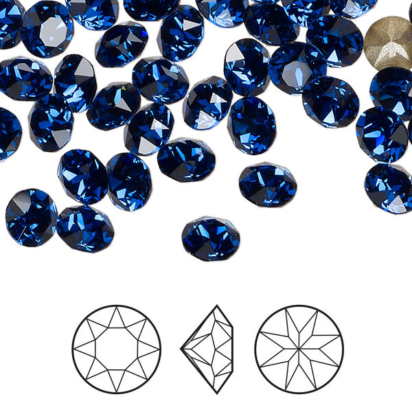 Chaton 288pk dark sapphire foil back, Swarovski® ReCreated™ 6.14-6.32mm round SS29 1088 image number 0