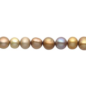 Pearl, cultured freshwater (natural / bleached / dyed), mixed colors, 4-8mm semi-round, C- grade, Mohs hardness 2-1/2 to 4. Sold per 15-1/2 to 16-inch strand.