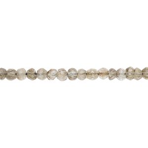 Smoky quartz 1pkg1, hand-cut faceted rondelle bead 12 inch 3x2mm-4x3mm